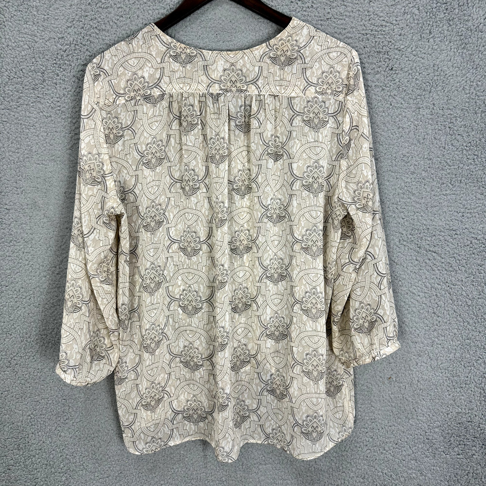 Saint Tropez West Boho Floral Sheer Top Flowy Coastal Layering Cottage Artsy - Picture 3 of 9